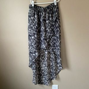 Express high low animal print skirt